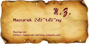 Mazurek Zétény névjegykártya